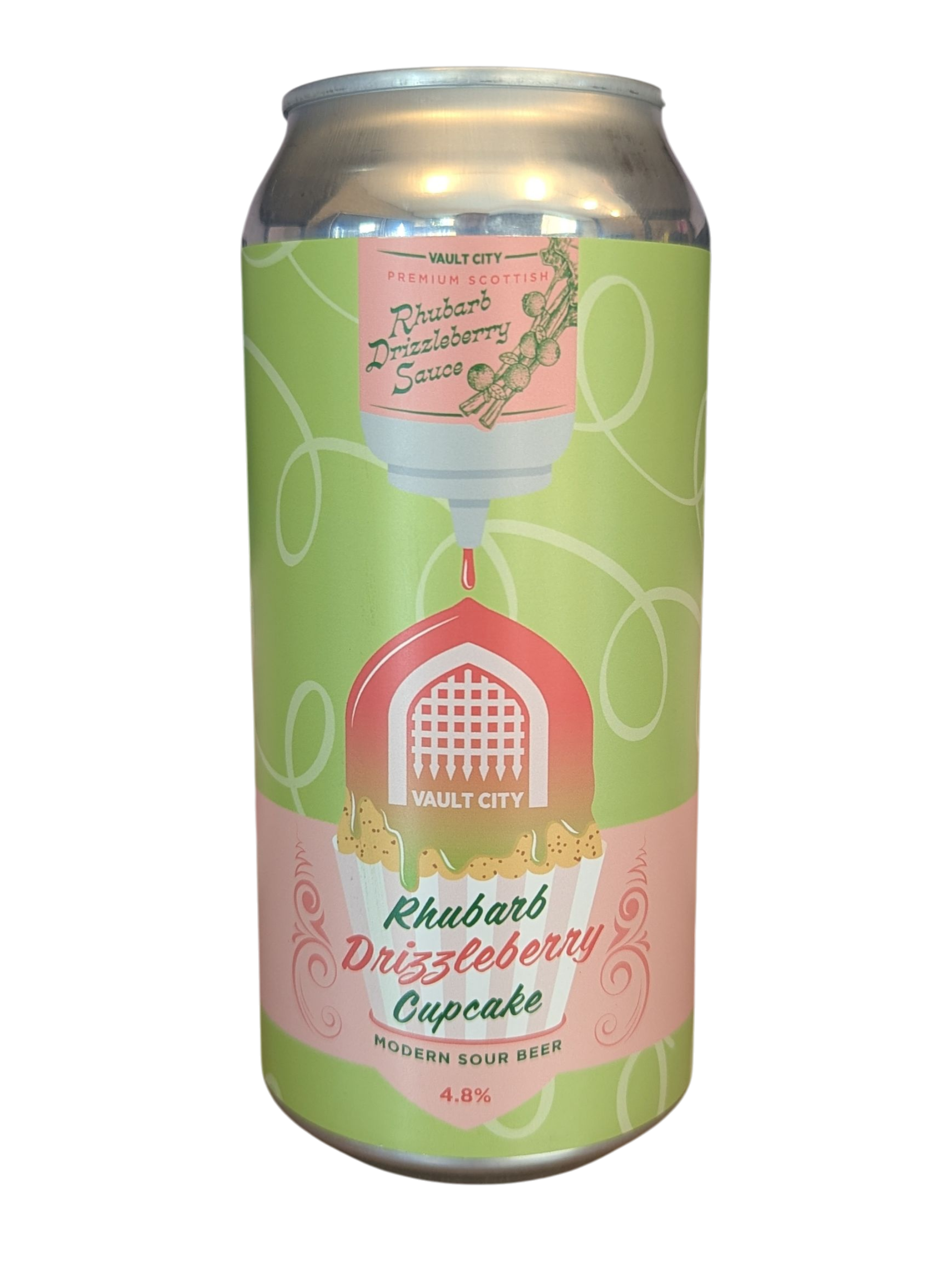 Rhubarb Drizzleberry Cupcake