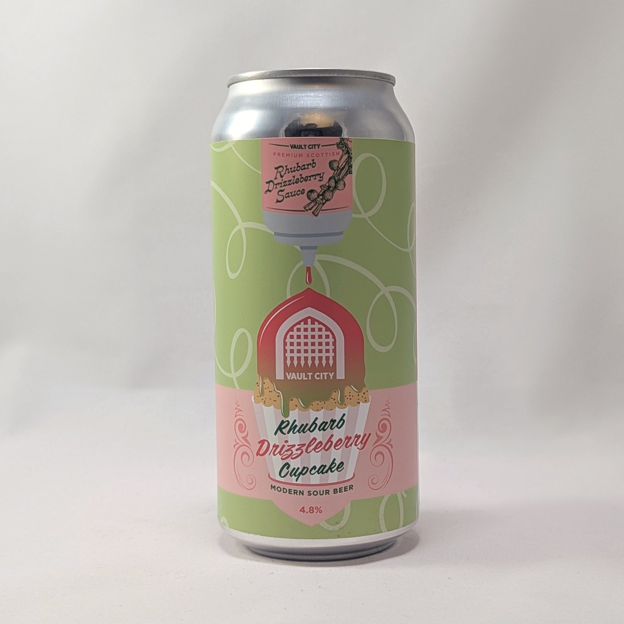 Rhubarb Drizzleberry Cupcake