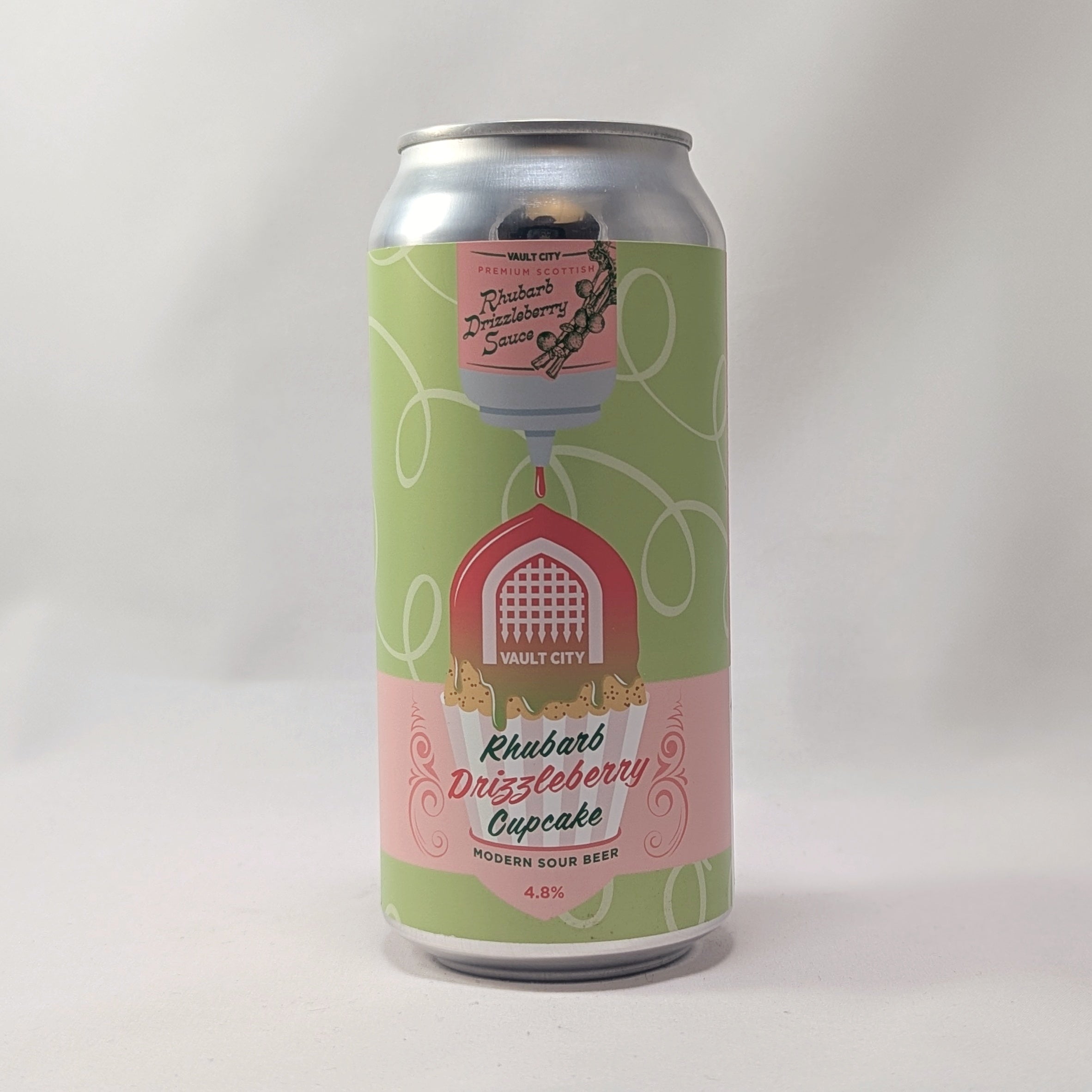 Rhubarb Drizzleberry Cupcake