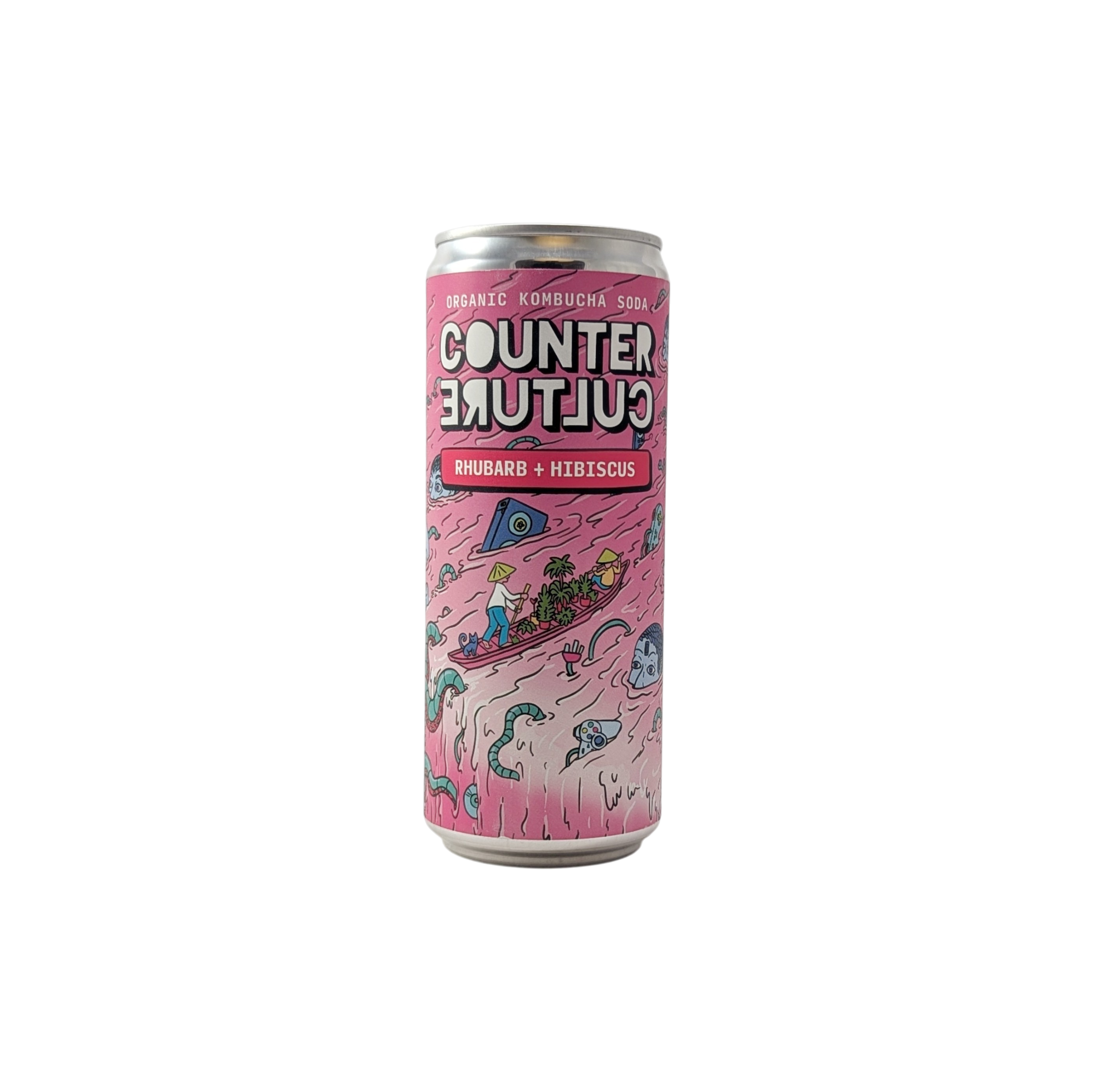 Rhubarb + Hibiscus Kombucha Soda